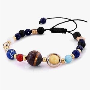 Handmade Solar System Bracelet - Planet & Star Bangle Jewelry